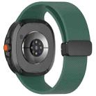 For Samsung Galaxy Watch8 / Watch8 Classic Small Plaid Texture Magnetic Buckle Silicone Watch Band(Dark Green) - 2