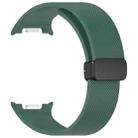 For Samsung Galaxy Watch8 / Watch8 Classic Small Plaid Texture Magnetic Buckle Silicone Watch Band(Dark Green) - 3