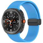 For Samsung Galaxy Watch8 / Watch8 Classic Small Plaid Texture Magnetic Buckle Silicone Watch Band(Sky Blue) - 1