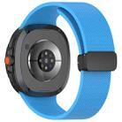 For Samsung Galaxy Watch8 / Watch8 Classic Small Plaid Texture Magnetic Buckle Silicone Watch Band(Sky Blue) - 2