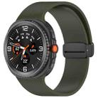 For Samsung Galaxy Watch8 / Watch8 Classic Small Plaid Texture Magnetic Buckle Silicone Watch Band(Army Green) - 1