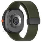 For Samsung Galaxy Watch8 / Watch8 Classic Small Plaid Texture Magnetic Buckle Silicone Watch Band(Army Green) - 2