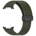 For Samsung Galaxy Watch8 / Watch8 Classic Small Plaid Texture Magnetic Buckle Silicone Watch Band(Army Green) - 3
