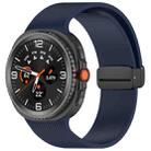 For Samsung Galaxy Watch8 / Watch8 Classic Small Plaid Texture Magnetic Buckle Silicone Watch Band(Midnight Blue) - 1