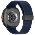 For Samsung Galaxy Watch8 / Watch8 Classic Small Plaid Texture Magnetic Buckle Silicone Watch Band(Midnight Blue) - 2