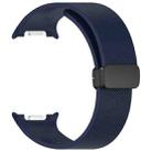 For Samsung Galaxy Watch8 / Watch8 Classic Small Plaid Texture Magnetic Buckle Silicone Watch Band(Midnight Blue) - 3