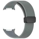 For Samsung Galaxy Watch8 / Watch8 Classic Small Plaid Texture Magnetic Buckle Silicone Watch Band(Space Gray) - 3