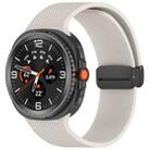 For Samsung Galaxy Watch8 / Watch8 Classic Small Plaid Texture Magnetic Buckle Silicone Watch Band(Starlight) - 1