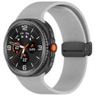 For Samsung Galaxy Watch8 / Watch8 Classic Small Plaid Texture Magnetic Buckle Silicone Watch Band(Light Gray) - 1