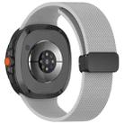 For Samsung Galaxy Watch8 / Watch8 Classic Small Plaid Texture Magnetic Buckle Silicone Watch Band(Light Gray) - 2