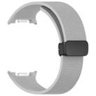 For Samsung Galaxy Watch8 / Watch8 Classic Small Plaid Texture Magnetic Buckle Silicone Watch Band(Light Gray) - 3