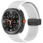 For Samsung Galaxy Watch8 / Watch8 Classic Small Plaid Texture Magnetic Buckle Silicone Watch Band(White) - 1