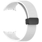 For Samsung Galaxy Watch8 / Watch8 Classic Small Plaid Texture Magnetic Buckle Silicone Watch Band(White) - 3