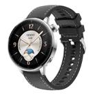18mm Stitched Silicone Watch Band(Black) - 1