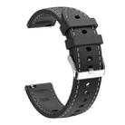 18mm Stitched Silicone Watch Band(Black) - 2