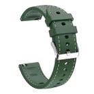 18mm Stitched Silicone Watch Band(Army Green) - 2