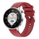 18mm Stitched Silicone Watch Band(Wine Red) - 1