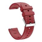 18mm Stitched Silicone Watch Band(Wine Red) - 2