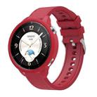 For OPPO Watch X2 Mini Silicone Watch Cover Integrated Diamond Texture Silicone Watch Band(Red) - 1
