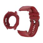 For OPPO Watch X2 Mini Silicone Watch Cover Integrated Stitched Silicone Watch Band(Wine Red) - 1