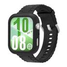 For Huawei Watch Fit 4 Silicone Watch Cover Integrated Wave Texture Silicone Watch Band(Black) - 2