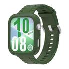 For Huawei Watch Fit 4 Silicone Watch Cover Integrated Wave Texture Silicone Watch Band(Army Green) - 2