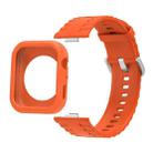 For Huawei Watch Fit 4 Silicone Watch Cover Integrated Wave Texture Silicone Watch Band(Orange) - 1