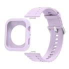 For Huawei Watch Fit 4 Silicone Watch Cover Integrated Wave Texture Silicone Watch Band(Purple) - 1