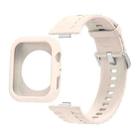 For Huawei Watch Fit 4 Silicone Watch Cover Integrated Wave Texture Silicone Watch Band(Ivory White) - 1