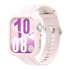 For Huawei Watch Fit 4 Silicone Watch Cover Integrated Wave Texture Silicone Watch Band(Light Pink) - 2