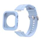 For Huawei Watch Fit 4 Silicone Watch Cover Integrated Wave Texture Silicone Watch Band(Light Blue) - 1