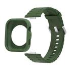 For Huawei Watch Fit 4 Pro Silicone Watch Cover Integrated Wave Texture Silicone Watch Band(Army Green) - 1