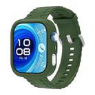 For Huawei Watch Fit 4 Pro Silicone Watch Cover Integrated Wave Texture Silicone Watch Band(Army Green) - 2