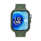 For Huawei Watch Fit 4 Pro Silicone Watch Cover Integrated Wave Texture Silicone Watch Band(Army Green) - 3