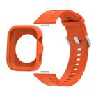 For Huawei Watch Fit 4 Pro Silicone Watch Cover Integrated Wave Texture Silicone Watch Band(Orange) - 1