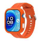 For Huawei Watch Fit 4 Pro Silicone Watch Cover Integrated Wave Texture Silicone Watch Band(Orange) - 2