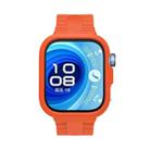 For Huawei Watch Fit 4 Pro Silicone Watch Cover Integrated Wave Texture Silicone Watch Band(Orange) - 3