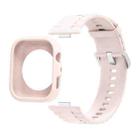 For Huawei Watch Fit 4 Pro Silicone Watch Cover Integrated Wave Texture Silicone Watch Band(Light Pink) - 1