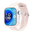 For Huawei Watch Fit 4 Pro Silicone Watch Cover Integrated Wave Texture Silicone Watch Band(Light Pink) - 2