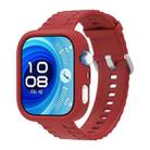 For Huawei Watch Fit 4 Pro Silicone Watch Cover Integrated Wave Texture Silicone Watch Band(Red) - 2