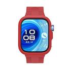 For Huawei Watch Fit 4 Pro Silicone Watch Cover Integrated Wave Texture Silicone Watch Band(Red) - 3