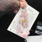 Pink Large Bead Pendant Crystal Phone Chain - 1
