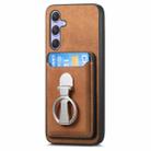 For Samsung Galaxy A24 5G Retro Folding Ring Holder Card Bag MagSafe Phone Case(Brown) - 2