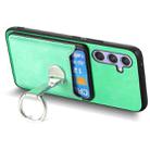 For Samsung Galaxy A55 5G Retro Folding Ring Holder Card Bag MagSafe Phone Case(Green) - 3