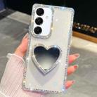 For Samsung Galaxy A16 5G Diamond Glitter Mirror Heart Holder Phone Case(Transparent) - 1