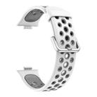 For Huawei Watch Fit4 Pro / Fit4 / Fit3 Round Holes Two Color Silicone Watch Band(Glacier White) - 3
