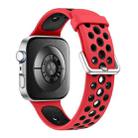 For Huawei Watch Fit4 Pro / Fit4 / Fit3 Round Holes Two Color Silicone Watch Band(Vibrant Red) - 2