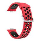 For Huawei Watch Fit4 Pro / Fit4 / Fit3 Round Holes Two Color Silicone Watch Band(Vibrant Red) - 3