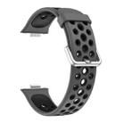 For Huawei Watch Fit4 Pro / Fit4 / Fit3 Round Holes Two Color Silicone Watch Band(Graphite Gray) - 3