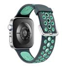 For Huawei Watch Fit4 Pro / Fit4 / Fit3 Round Holes Two Color Silicone Watch Band(Lake Green) - 2